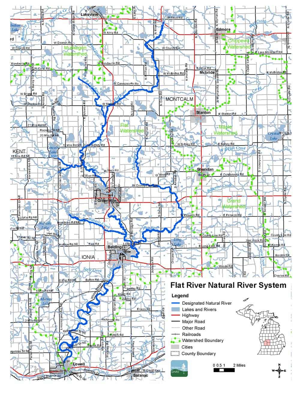 Map of the Flat River